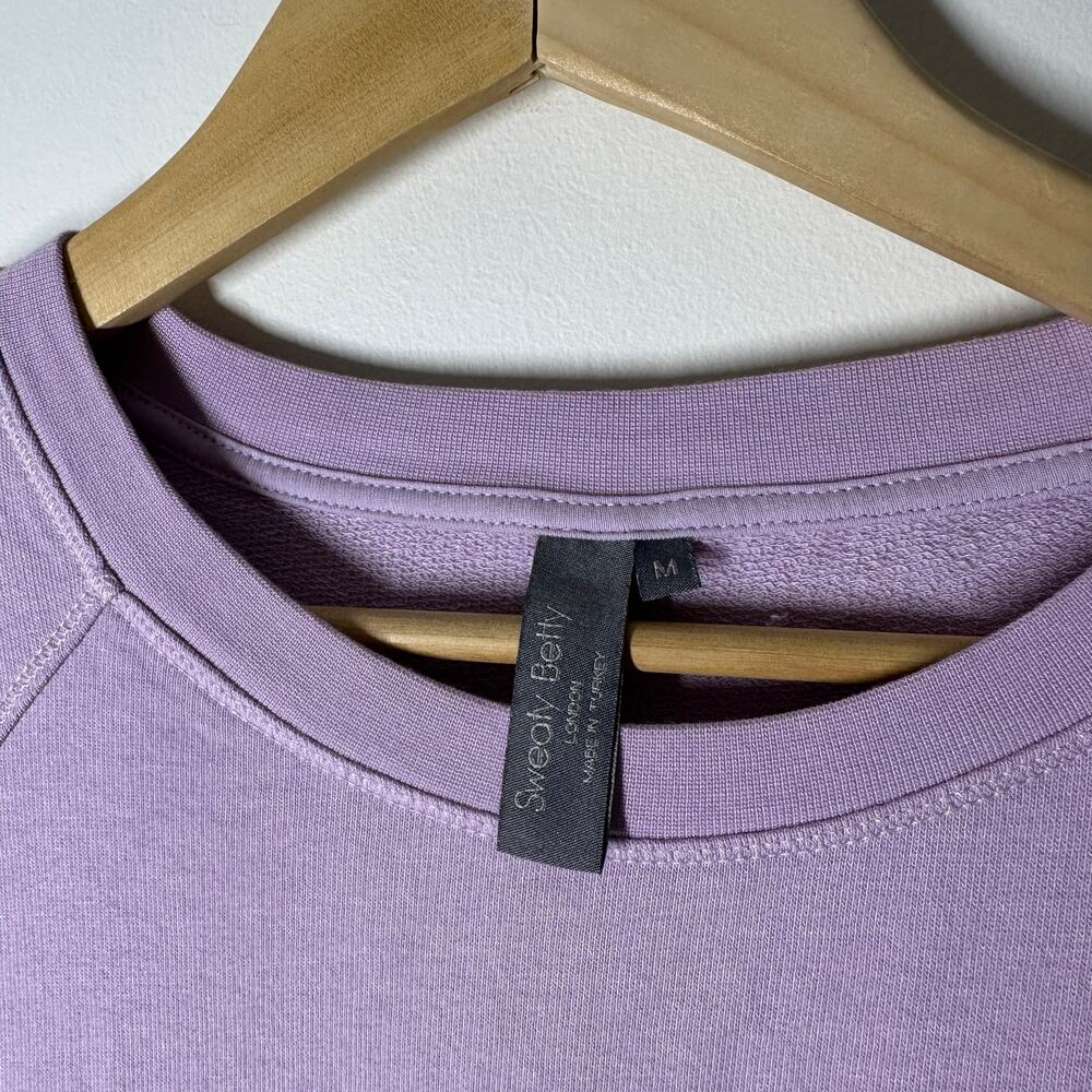 Sweaty Betty Pastel Lavender After Class Longline Sweatshirt Organic Cotton Sz M - Picture 9 of 11